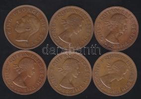 Új-Zéland 1952-1964. 1p (6x) Br T:2,3+