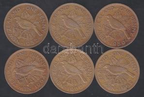 Új-Zéland 1952-1964. 1p (6x) Br T:2,3+
