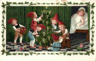 Dwarfs Christmas litho