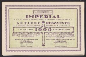 Nagyvárad 1928. "Paprika Termelő és Örlő R.t." 1000L részvény T:II+