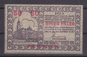 Pécs 1919. pénztárjegy 50f T:I