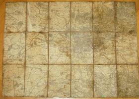 cca 1900 Nagyvárad és környéke vászon katonai térkép / Oradea and environ canvas military map