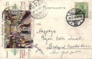 Berlin Begasbrunnen with Self Service Bar litho advertisement on backside