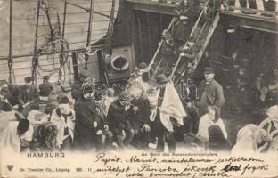 Hamburg on the board of and immigrant ship