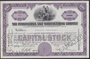 USA 1944. Pennsylvaniai sógyár részvény "9.16.54 CANCELED" perforációval T:I-