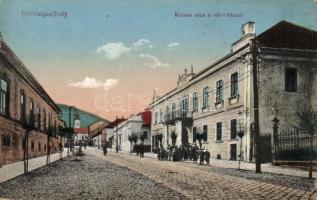 Sátoraljaújhely Korona utca a Városházzal és kávéházzal (fa)