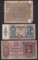 1848. "Kossuth bankó" 10Ft + 1930-1941. 100P, 20P T:III-,III