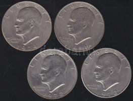 USA 1971D-1974D. 1$ (4x) T:2