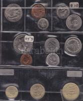 Uruguay 1969. 1P, 5P, 10P + El Salvador 1970-72. 1c, 5c, 10c, 25c, 50c + Panama 1c, 2 1/2c, 5c, 1/10B , 1/4B, T:1,2