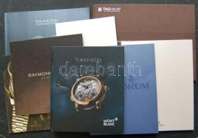8 db klf órakatalógus: Rolex, Montblanc, Orient, Corum, Panerai, stb.