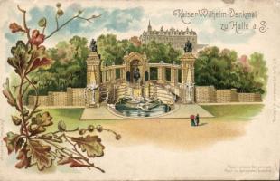 Halle Wilhelm statue litho