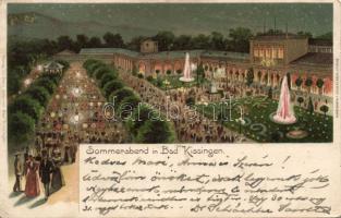 Bad Kissingen spa summer night litho