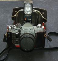 Praktika MTL3 márkájú fényképezőgép Unomat 720B vakuval, tokkal, jó állapotban