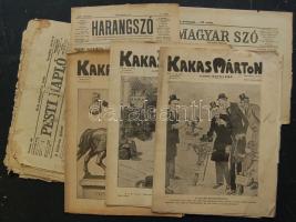 1913-1918 7 db érdekes újság: Kakas Márton, Magyar Szó, Pesti Napló, Harangszó, , Bp-i Napló