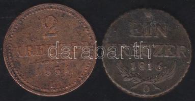 Ausztria/magyar verdejel 1851B 2Kr + 1816O 1Kr T:3 ph.