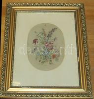 XIX. századi tűgobelin keretben 42x34 cm