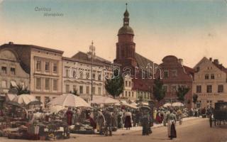 Cottbus market square with hotel, Erich´s Pub and the shop of Ernst Haase