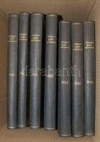 A Magyar Építőművészet c. lap 1960-1966 közötti számai évfolyamonként bekötve, jó állapotban