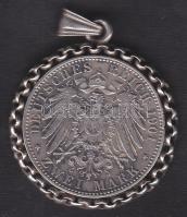 Német Államok / Poroszország 1901. 2M Ag medálba foglalva! T:3