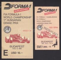1986 + 1986 1-1 db tiszteletjegy a Forma1 magyar nagydíjra