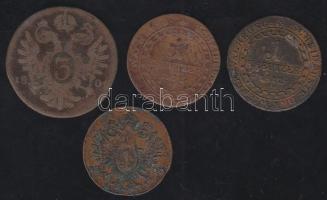 Ausztria/magyar verdejel 1800S 1Kr + 1800S 3Kr + 1812B 1Kr + 1812S 1Kr T:3,4