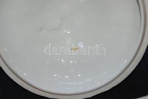 Haas & Czjek sorszámozott több személyes porcelán leveses tál, aranyozott és virág mintákkal, hi...