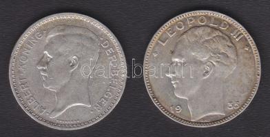 Belgium 1934-1935. 20Fr (2x) Ag T:2