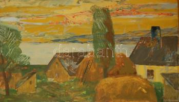 Altorjai Sándor (1946-1979): Szigligeti táj, plexlol-porfesték- farost 60x80 cm Képcsarnokos zsűriszámmal 1970