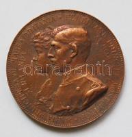 Románia 1892.12.29-1892.01.10. Mária hercegnő és Ferdinánd herceg házasságának emléket állító Br emlékérem T:3+ ph.