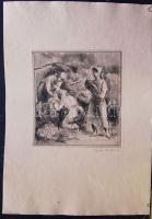 Iván Szilárd (1912-1988): Aratás, rézkarc, jelzett, sorszámozott 30x43cm