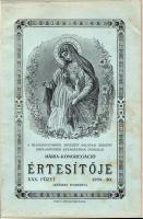 1929-1930 Mária kongregáció értesítője; Árpád Rt. könyvnyomdája Kalocsa