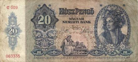 Vegyes 6db magyar bankjegy tétel, 1949-1968. 100Ft, 1920. 5f, 1941. 20P, 1945-1946. 10.000.000(M)P T...