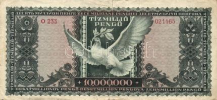 Vegyes 6db magyar bankjegy tétel, 1949-1968. 100Ft, 1920. 5f, 1941. 20P, 1945-1946. 10.000.000(M)P T...