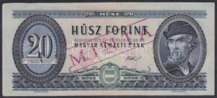 1975. 20Ft hamis "MINTA" bélyegzéssel ellátva és laminálva! T:II+
