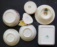 8 darabos porcelán tétel: váza, Hollóházi cukorkatartó, , Rosenthal kis tálka, stb