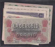 Ausztria 1919-1922. 50pf, 2K, 10K, 20K, 100K + Grödig Lagergeld 10 Heller T:II+, II,II-