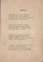 1894 Nagel Ottó kéményseprőmester ujévi litho üdvözlőkártya, Ulmann József, Bp. / Litho greeting car...