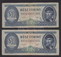 1949. 20Ft (2x) T:III,III-