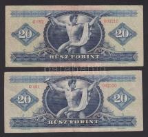 1949. 20Ft (2x) T:III