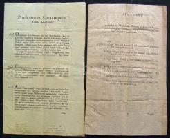 1813 Helytartótanácsi levél és körözvény-melléklet magyar, latin és német nyleven gróf Brunswick József országbíró és Latinovits János titkár saját kezű aláírásával össz 20 oldal/ Ex offo letter of the Gouverning Council with signatures. 20 pages