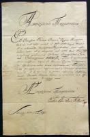 1792 Helytartótanácsi levélbáró Mittrovszky Károly főkamaragróf saját kezű aláírásával / Ex offo letter of the Gouverning Council with signature of count Mittrovszky