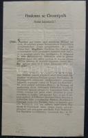 1908 Helytartótanácsi levél gróf Ürmény Bernát a Hétszemélyes Tábla elnök, Darvas Ferenc író, politikus saját kezű aláírásával / Ex offo letter of the Gouverning Council with signatures high officials