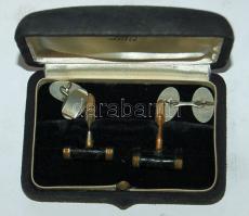 2 pár régi mandzsetta, az egyik díszdobozban