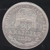 1869KB 20Kr "Magyar királyi Váltópénz" Ag T:2+