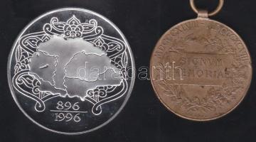 896-1996. "Az Államalapítás Ezeréves Emlékére" ezüstözött Br emlékérem T:PP + DN "Sig...