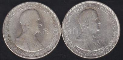 1930 5P Ag "Horthy jobbra" 2x T:3