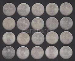 1993-94. 200Ft Ag "Deák" + "MNB" (20x) T:vegyes