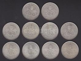 1993-94. 200Ft Ag "Deák" + "MNB" (10x) T:vegyes