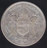 1930 5P Ag "Horthy jobbra" T:2/3