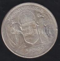 1930 5P Ag "Horthy jobbra" T:2/3